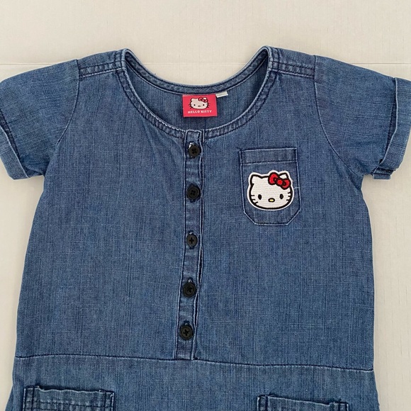 Hello Kitty Girls Denim Dress - Picture 2 of 5